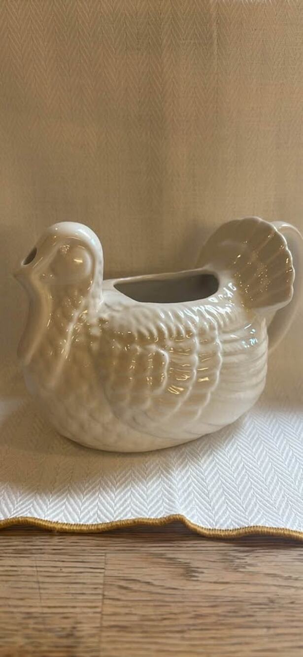 Vintage Mayflower Century Japan Ceramic Turkey Gravy Boat / Serving Pitcher